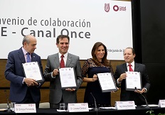 Firman INE y Canal Once convenio de colaboración para producir promocionales dirigidos a niñas, niños y adolescentes 